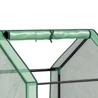 Outsunny 61 x 61cm Garden Planter Bed, with Cover - Green and Silver(m-11)