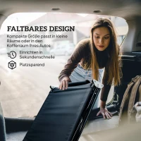 Outsunny Zonnebed met gezichtsopening & kussen, inklapbaar, waterafstotende bekleding, metalen frame, Zwart(m-7)