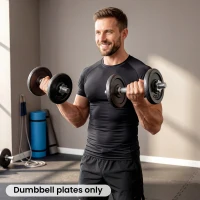 SPORTNOW Weight Plates Set, 1"/2.5cm Weight Disc Pair, 4 x 2.5kg Metal Dumbbell/Barbell Plates for Home Gym(m-2)