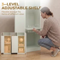 HOMCOM Bookcase Adjustable Shelf Bookshelf Anti-Tip Hardware 6-Tier Storage Cabinet Light Green(m-6)
