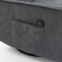 HOMCOM Recliner Armchair, Chenille Recliner Chair with Massage and Heat, 360° Swivel Rocking Manual Recliner, Dark Grey(m-11)
