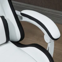 Vinsetto Siège gaming fauteuil gaming dossier inclinable 135° avec appui-tête repose-pieds 65l x 65P x 121-129H cm blanc et noir(m-14)