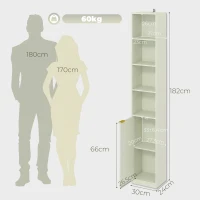 HOMCOM Bookcase Adjustable Shelf Bookshelf Anti-Tip Hardware 6-Tier Storage Cabinet Light Green(m-3)