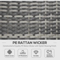 Outsunny Rattan Folding Sun Lounger Outdoor Chair with Cushion and Pillow Grey(m-4)