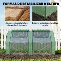 Outsunny Estufa Pequena Estufa de Exterior com Proteção Dupla Janelas Estufa para Cultivos de Plantas e Flores 180x90x90 cm Verde(m-6)
