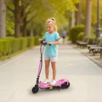 HOMCOM Trottinette électrique pliante pour enfant de 7+ans, 120W Vitesse max 12km/h, 75x36x82-93 cm rose(m-12)