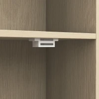 HOMCOM Bookcase Adjustable Shelf Bookshelf Anti-Tip Hardware 6-Tier Storage Cabinet Oak Wood Effect(m-12)