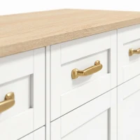 HOMCOM Sideboard Buffet Cabinet, 140 cm Kitchen Storage Cabinet with 4 Drawers, 4 Doors and 2 Adjustable Shelves, White(m-10)