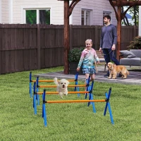 PawHut Kit d'équipement d'agilité pour chien, kit d'agilité pour chien portable avec hauteur réglable, sac de transport, orange(m-11)