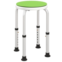 HOMCOM Banqueta de chuveiro assento de chuveiro antiderrapante banqueta de banho altura ajustável giratória 360° em alumínio