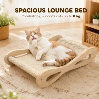 PawHut 2 in 1 Sisal Cat Scratcher Bed Cat Scratching Board and Lounger 60 x 35 x 13 cm Cream White(m-7)