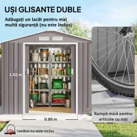 Outsunny, casuta pentru ustensile, 213x127x185cm, gri | Aosom Ro(m-11)