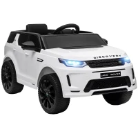 AIYAPLAY Elektrische Kinderauto 12V Land Rover Discovery Sport met 2,4G Afstandsbediening, Muziek, Claxon, LED Verlichting, USB/MP3 aansluiting, 3-5 km/u, voor Kinderen 3-6 Jaar, Wit(m-11)