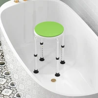 HOMCOM Banqueta de chuveiro assento de chuveiro antiderrapante banqueta de banho altura ajustável giratória 360° em alumínio(m-4)