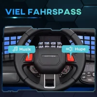AIYAPLAY Elektrische kinderauto met zachte vering, bestuurbaar op afstand, LED-lampen, claxon, 12V-motoren, van kunststof en metaal, blauw(m-8)