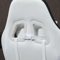 Vinsetto Siège gaming fauteuil gaming dossier inclinable 135° avec appui-tête repose-pieds 65l x 65P x 121-129H cm blanc et noir(m-13)