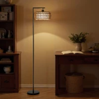 HOMCOM Boho Dimmable Floor Lamp - Black(m-9)