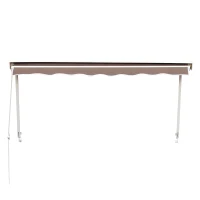 Outsunny Toldo banne Manual Inclinação ajustável Alumínio Poliéster impermeabilizado 70L x 180l cm Taupe Claro(m-5)