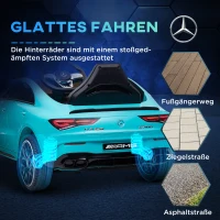 AIYAPLAY Kinder-elektrische auto, bestuurbaar met afstandsbediening, met transportrollen, LED-lichten, claxon, voor kinderen van 3-6 jaar, lichtblauw(m-7)