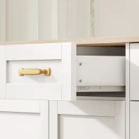HOMCOM Sideboard Buffet Cabinet, 140 cm Kitchen Storage Cabinet with 4 Drawers, 4 Doors and 2 Adjustable Shelves, White(m-11)