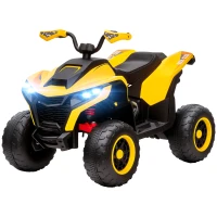 AIYAPLAY Elektrische quad voor kinderen, 3-6 km/u, LED-koplamp, muziek, USB, voor 3-8 jaar, Geel(m-10)