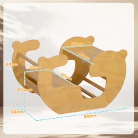 AIYAPLAY Arco de escalada infantil, mesa para brinquedos infantil 18-48 meses, design 2 em 1, carga máx. 50 kg, madeira natural(m-3)