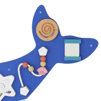 AIYAPLAY Montessori Motoriekbord 13-in-1 van Hout in Walvorm - Busy Board met Xylofoon, Klok en Tandwielen(m-13)