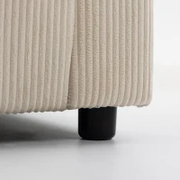 HOMCOM Canapé 2 Places en Velours Côtelé, Canapé de Salon 144 cm avec Assise Large Rembourrée, 2 Oreillers, Beige(m-11)