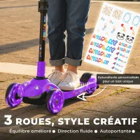AIYAPLAY Trottinette électrique pour enfants 6+ ans, pliable 3 roues démarrage zéro, vitesse maximale 8 km/h 64x29x83cm violet(m-4)
