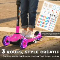 AIYAPLAY Trottinette électrique pour enfants 6+ ans, pliable 3 roues démarrage zéro, vitesse maximale 8 km/h 64 x 29 x 83 cm rose(m-4)