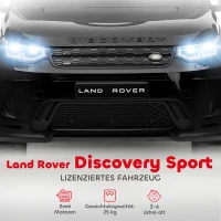 AIYAPLAY Kinder elektrische auto 12V Land Rover Discovery Sport met 2,4G afstandsbediening, muziek, claxon, LED-verlichting, USB/MP3-aansluiting, 3-5 km/u, voor kinderen 3-6 jaar, zwart(m-4)