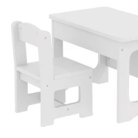 AIYAPLAY Bureau et Chaise pour Enfant avec Plateau Réversible Tableau Noir, 3 à 6 Ans, Blanc(m-14)