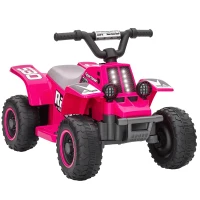 AIYAPLAY Elektrisch quad voor kinderen, batterij aangedreven, rijdt voor- en achteruit, LED-verlichting, 18-36 maanden, Roze(m-11)