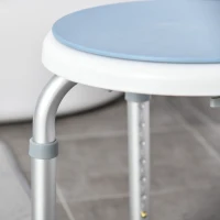 HOMCOM Banqueta de duche assento de duche antiderrapante banqueta de banho altura ajustável giratório a 360° em alumínio(m-4)