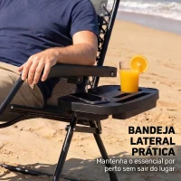 Outsunny Espreguiçadeira de Gravidade Zero Dobrável e Reclinável Ajustável com Apoios de Braços Apoio para Cabeça Cinza Claro(m-9)