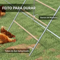 PawHut Poleiro para Galinhas de 4 Níveis de Madeira e Aço para 4-6 Galinhas 140x86 cm para Galinheiros com Tubos 25 mm Madeira(m-6)