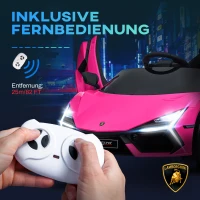 AIYAPLAY Elektrische kinderauto voor 3-5 jaar, soepele aandrijving, bestuurbaar met afstandsbediening, met claxon, kunststof en staal, Roze(m-8)