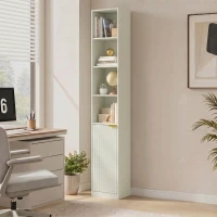 HOMCOM Bookcase Adjustable Shelf Bookshelf Anti-Tip Hardware 6-Tier Storage Cabinet Light Green(m-2)
