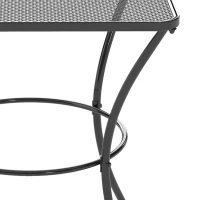Outsunny 60cm Square Garden Table, Outdoor Metal Bistro Side Desk with Mesh Top, Black(m-12)