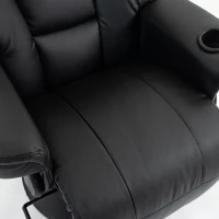 HOMCOM Upholstered Reclining Armchair, Manual Recliner Chair with Footrest and Adjustable Backrest, Black(m-11)