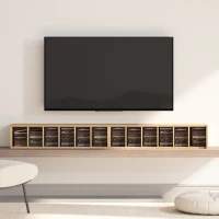 HOMCOM Lot de 2 étagères colonnes armoire de rangement CD-DVD 12 compartiments 21 x 22,5 x 88,5 cm capacité 204 CD bois naturel(m-9)