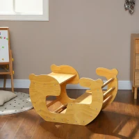 AIYAPLAY Arco de escalada infantil, mesa para brinquedos infantil 18-48 meses, design 2 em 1, carga máx. 50 kg, madeira natural(m-6)
