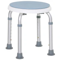 HOMCOM Banqueta de duche assento de duche antiderrapante banqueta de banho altura ajustável giratório a 360° em alumínio(m-9)