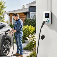 HOMCOM Cablu Încărcare EV Tip 2, 22 KW, 32 A, Mod 3, Trifazat, 5m, Negru(m-10)