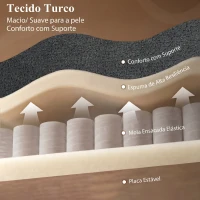HOMCOM Sofá-Cama 2 Lugares 3 em 1 com Encosto Ajustável Bolsos Laterais 2 Almofadas para Sala Cinza Escuro(m-6)