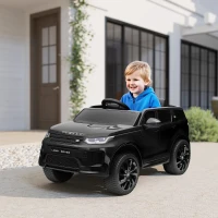 AIYAPLAY Kinder elektrische auto 12V Land Rover Discovery Sport met 2,4G afstandsbediening, muziek, claxon, LED-verlichting, USB/MP3-aansluiting, 3-5 km/u, voor kinderen 3-6 jaar, zwart(m-2)