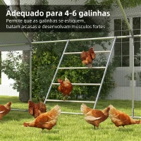 PawHut Poleiro para Galinhas de 4 Níveis de Madeira e Aço para 4-6 Galinhas 140x86 cm para Galinheiros com Tubos 25 mm Madeira(m-8)