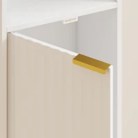 HOMCOM Bibliothèque, Étagère à 6 Niveaux, 30 x 24 x 182 cm, Meuble de Rangement avec Placard et Étagère Réglable, Blanc(m-13)