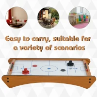 HOMCOM 2.5FT Tabletop Air Hockey Game Table Wooden Portable Party Gaming Toy for Kids Children Adult(m-6)