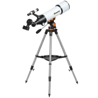 Outsunny Telescop Astronomic 80mm cu Montură AZ, 2 Lentile Oculare și Adaptor pentru Smartphone, 92x92x130 cm, Alb și Negru(m-1)